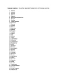 List of European Countries for a Test
