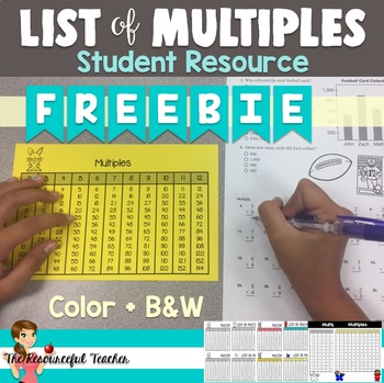 Preview of List of Multiples - Student Math Resource