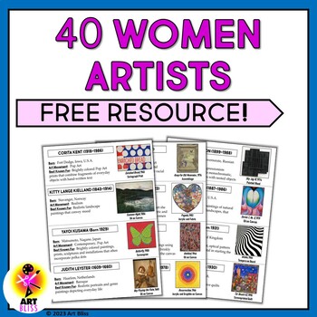 List of Women Artists by Art Bliss | TPT