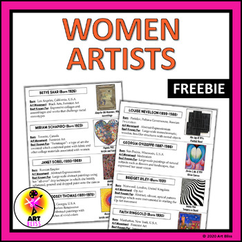 List of Historical and Contemporary Women Artists by Art Bliss | TPT