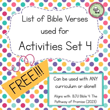 Preview of List of Year-long Bible Verses Set 4 BJU Bible 4 Aligned