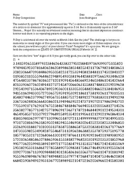 Preview of List of digits of π (Pi) for a pi-day competition