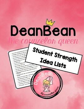 Preview of Student Strength Idea Lists