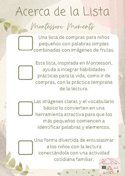 Preview of Lista de Compras (Montessori Moments)