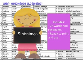 Preview of Lista de sinonimos