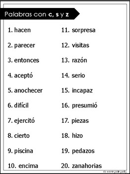 Listas de ortografía en español by Learning Bilingually | TpT