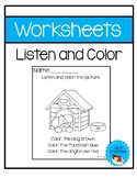 Listen And Color Worksheets