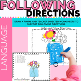 Listen | Follow Directions | Activities | Draw a Rhyme | Color |