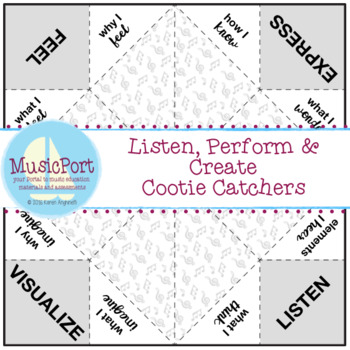 Preview of Listen, Perform & Create Cootie Catchers