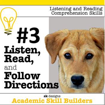 Preview of Listen Read Follow Directions Game builds critical academic skills  3