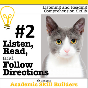 Preview of Listen  Read  Follow Directions  Game builds critical academic skills  2