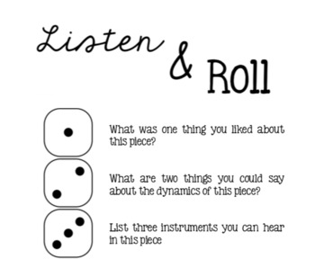 Preview of Listen & Roll | Music Listening Exercise