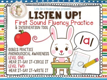 Preview of Listen Up! First Sound Fluency Practice RTI & DIBELS Intervention Tool