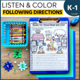 Listen and Color, Reading Comprehension, Following Directi