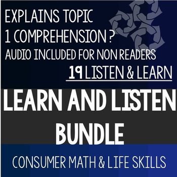 Preview of Listen and Learn Bundle - Consumer Math Special Education