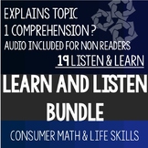 Listen and Learn Bundle - Consumer Math Special Education