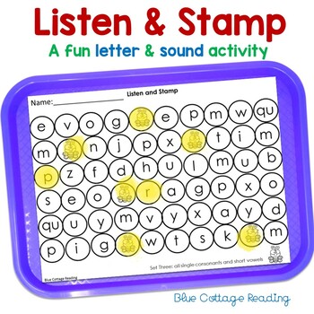 Preview of Letter and sound review activity - Sound drill - Phonemes - Listen and Stamp