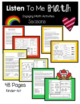 Preview of Interactive Math Activities for the year:  Kinder-1st grade Math Review Practice