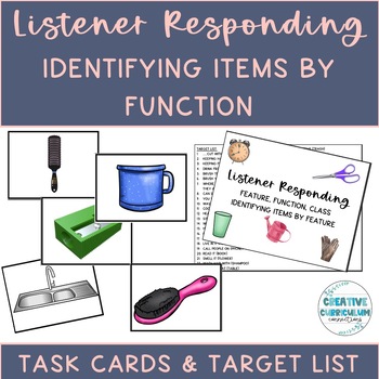 Preview of Listener Responding FFC identifying items by function flash cards