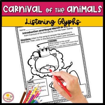 Preview of Listening Activities for Carnival of the Animals - Coloring and More!