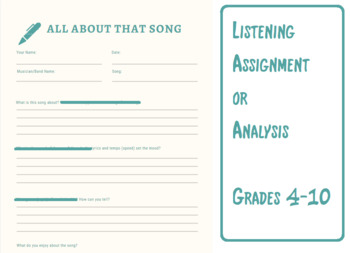 Preview of Listening Activity: Generic Song Analysis