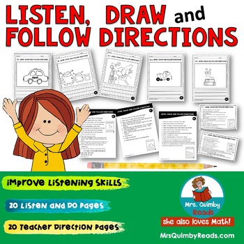 Preview of Listening Activity | Listen, Draw, Follow Directions | Literacy Skills