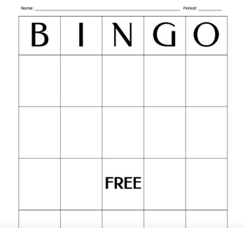 Listening BINGO with Blank BINGO card by Elizabeth Janssen | TPT