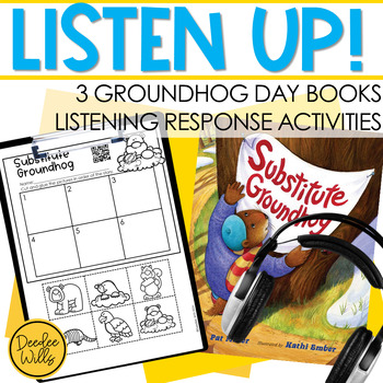 Preview of Listening Center QR Codes Printable Response Activities: Groundhog Day Books