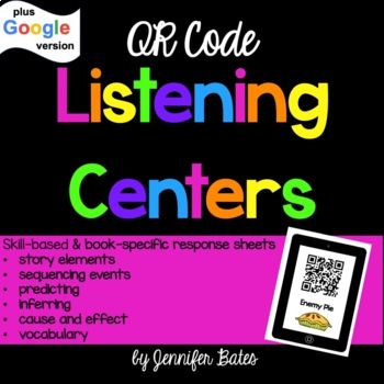 Preview of Book or Skill-based Listening Center QR Codes and Google |Distance Learning