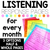 Listening Center Response Pages for Every Month Half & Who