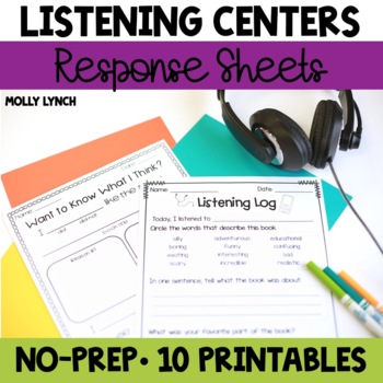 Preview of Listening Center Response Sheets K-3rd Grade | 10 Printable Options