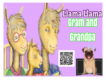 Preview of Listening Center Response Sheets + QR CODE: Llama Llama Gram and Grandpa