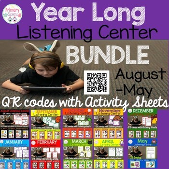 Preview of Year Long Listening Center QR code Bundle -Over 250 Stories