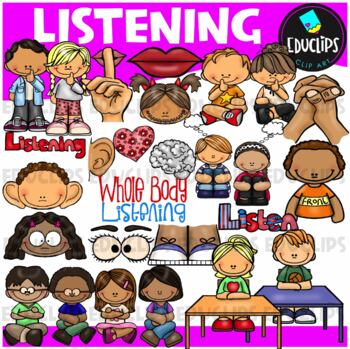 Preview of Listening Clip Art Set {Educlips Clipart}