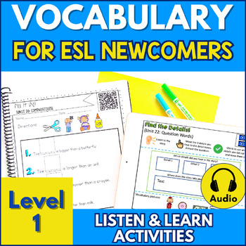 Preview of ESL Listening Activities for ESL Beginners  | ESL Newcomers Vocabulary