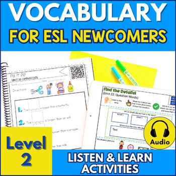 Preview of Independent Listening Comprehension Activities for ELL Newcomers {Level 2}