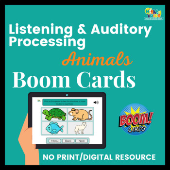 Preview of Listening Comprehension Activity and Auditory Processing: Animals Boom Deck