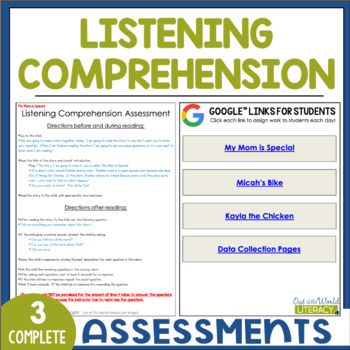 Preview of Listening Comprehension Assessments - Digital & Print