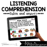 Listening Comprehension Kindergarten Boom Cards™ for Dista