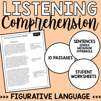 Preview of Listening Comprehension Figurative Language Sentences and Passages