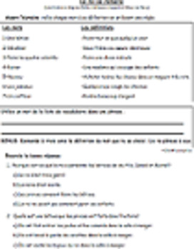 Preview of French Oral Listening Comprehension Worksheet Fairy Tale Medieval Times Story