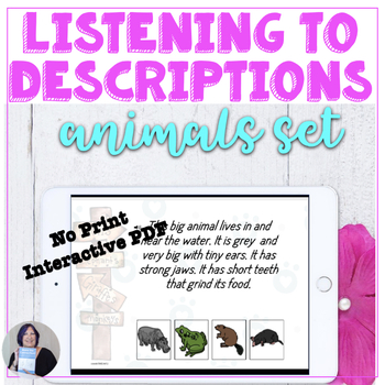 Listening Comprehension Identify Animals by Descriptions Digital Activity