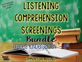 Listening Comprehension Screenings Bundle {Grades K-8}