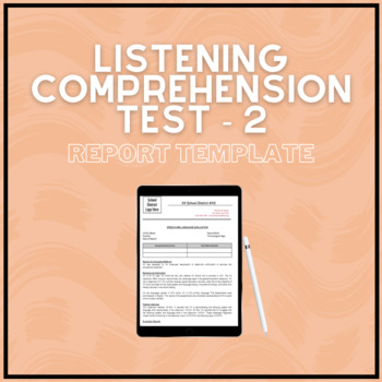 Preview of Listening Comprehension Test 2 Report Template