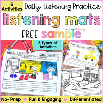 Preview of Listening & Following Directions - Comprehension Activities - Listen & Draw
