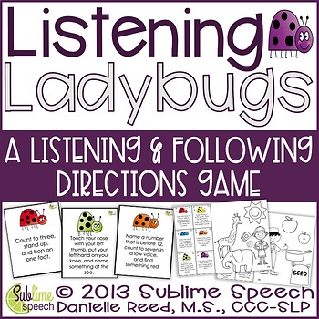 Preview of Listening Ladybugs: Following Directions