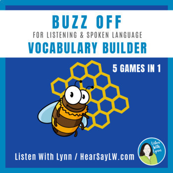 Preview of BUZZ OFF Listening, Language Vocabulary 5 Games In 1 DHH Hearing Loss