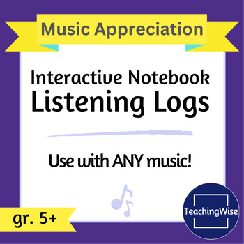 Preview of Interactive Notebook Listening Logs for Music Appreciation - Distance Learning