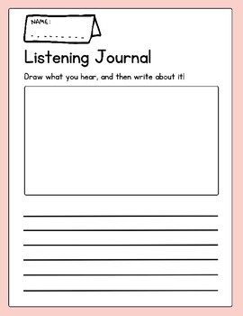 Preview of Listening Reflection Worksheet- Draw and Write- 2 pages