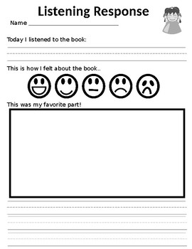 Listening Center Response Sheet by A Heart Full of Kindergarten | TPT